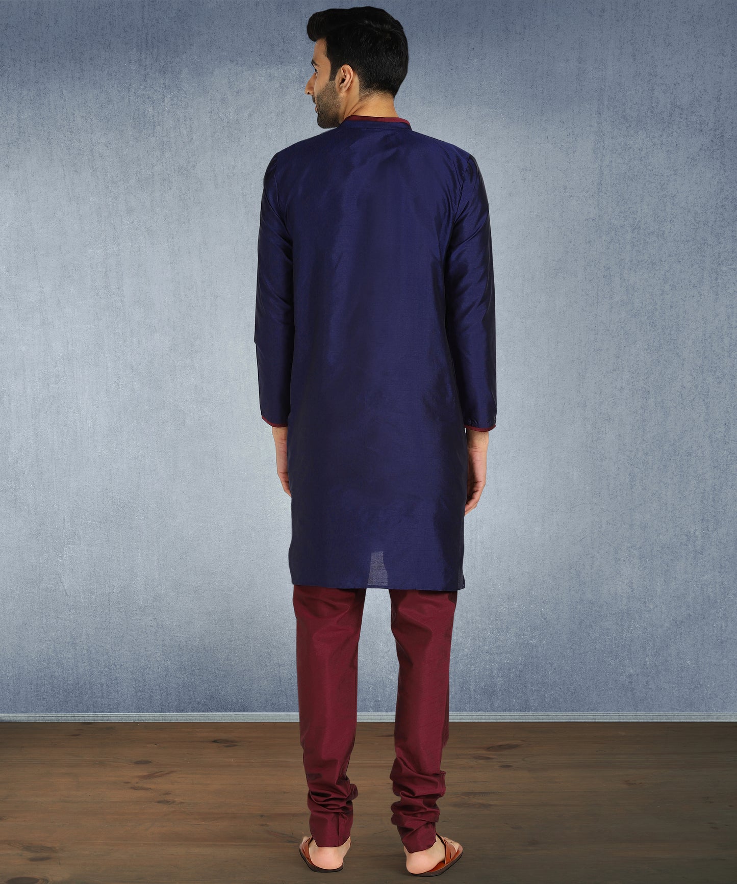 Hangup Men's Regular Fit Solid Dupion Silk Kurta Pajama