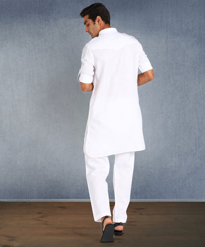 Hangup Men's Regular Fit Solid Cotton Polyester Kurta Pajama