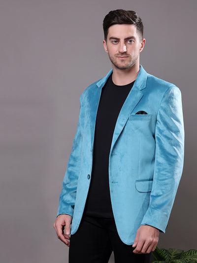 Hangup Men's Velvet 2Button Blazer