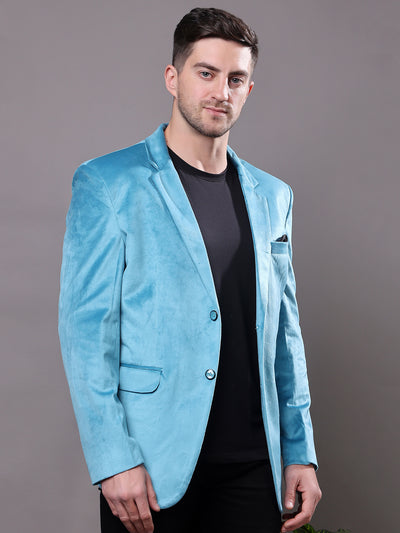 Hangup Men's Velvet 2Button Blazer