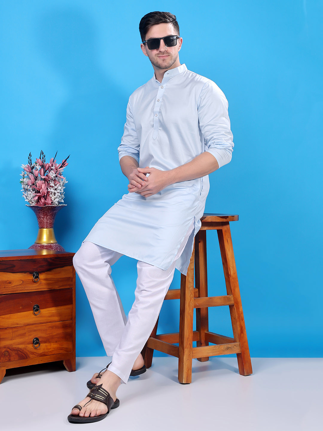 Hangup Men's  Cotton Kurta Only