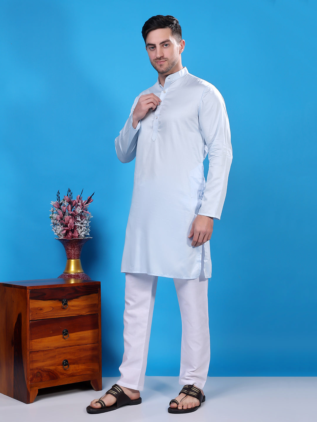 Hangup Men's  Cotton Kurta Only