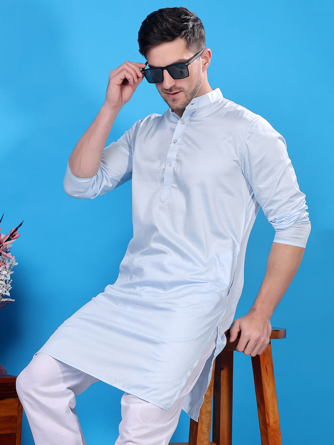 Hangup Men's  Cotton Kurta Only