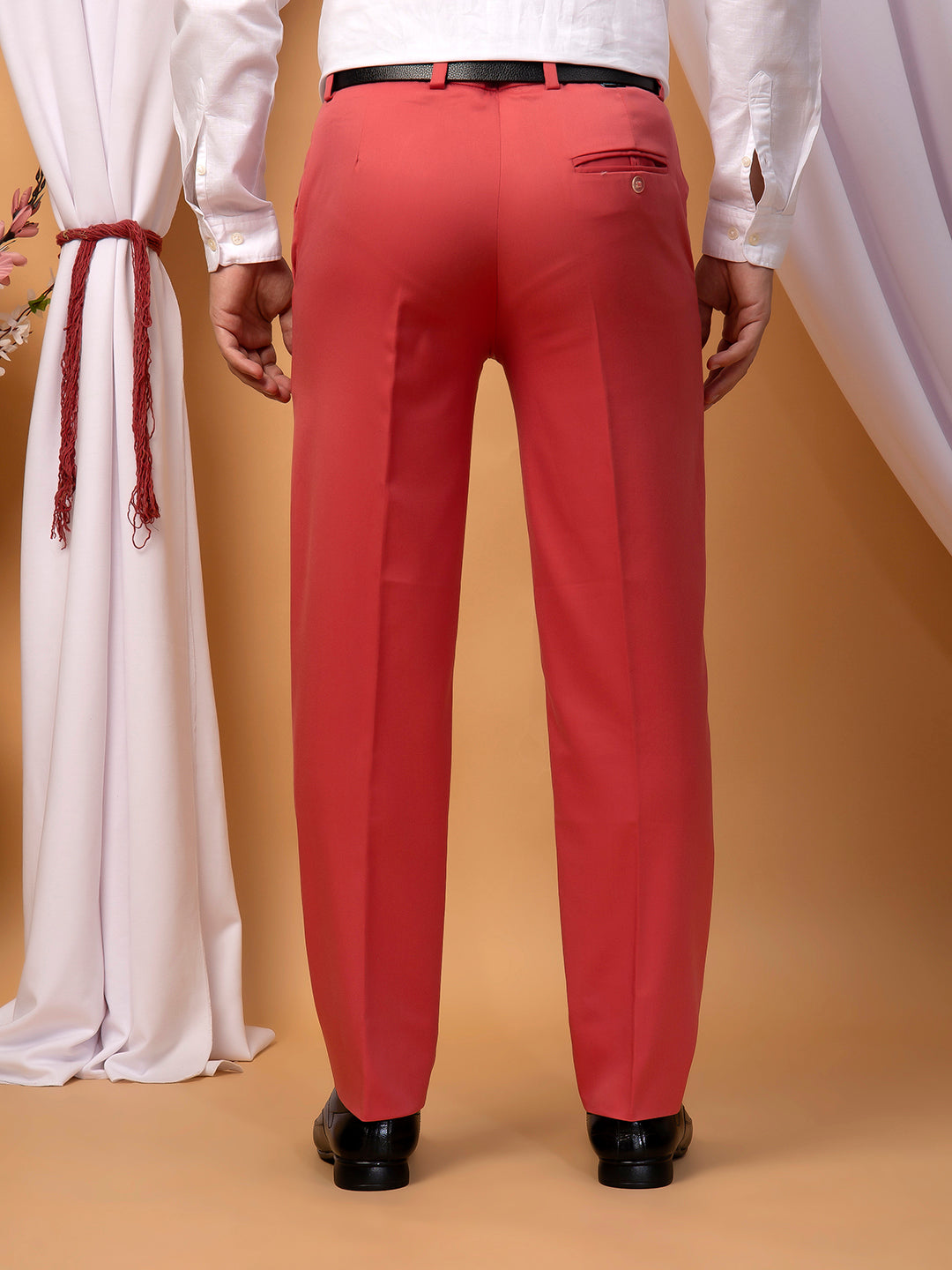 Hangup Men Partywear cherry  Formal pant