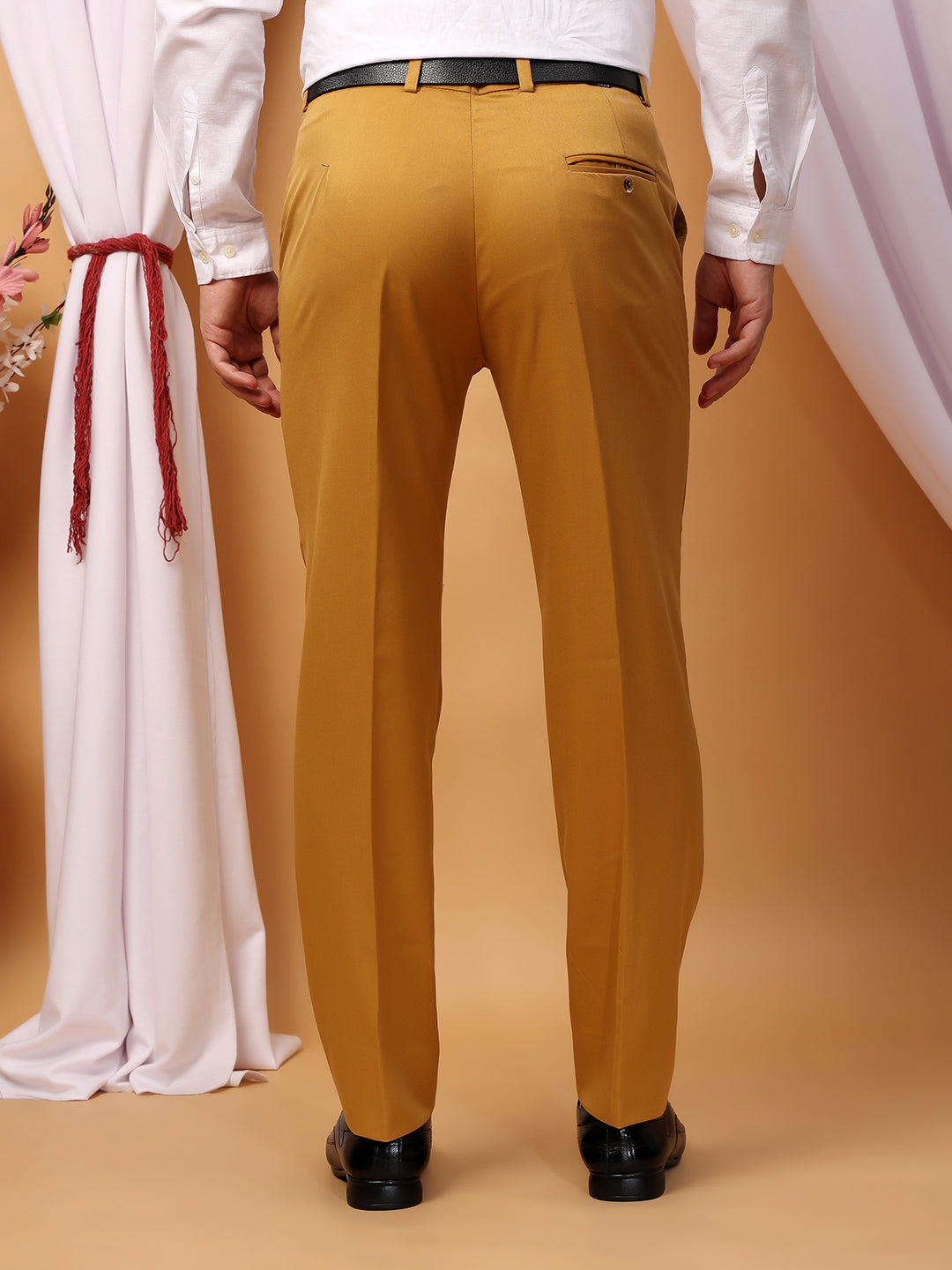 Hangup Men Partywear mustard Formal pant