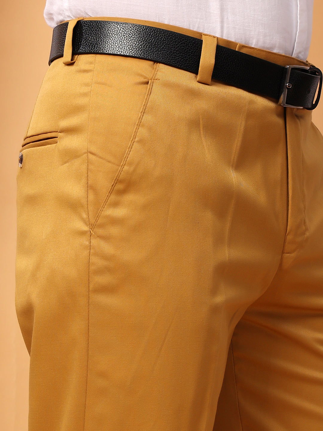 Hangup Men Partywear mustard Formal pant