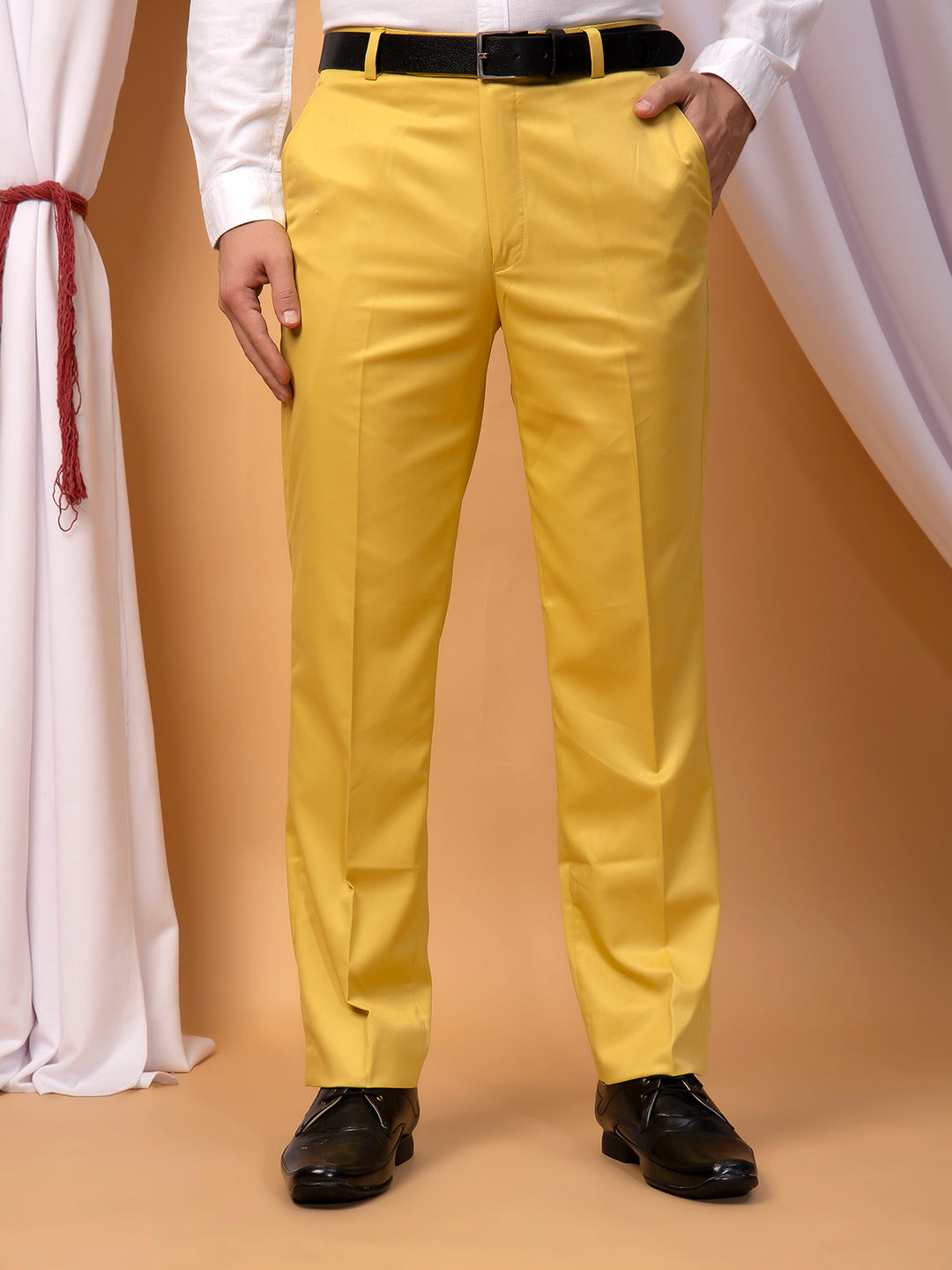 Hangup Men Partywear yellow Formal pant