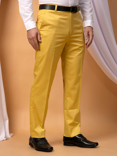 Hangup Men Partywear yellow Formal pant