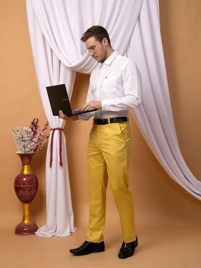 Hangup Men Partywear yellow Formal pant