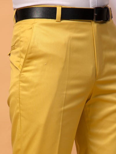 Hangup Men Partywear yellow Formal pant