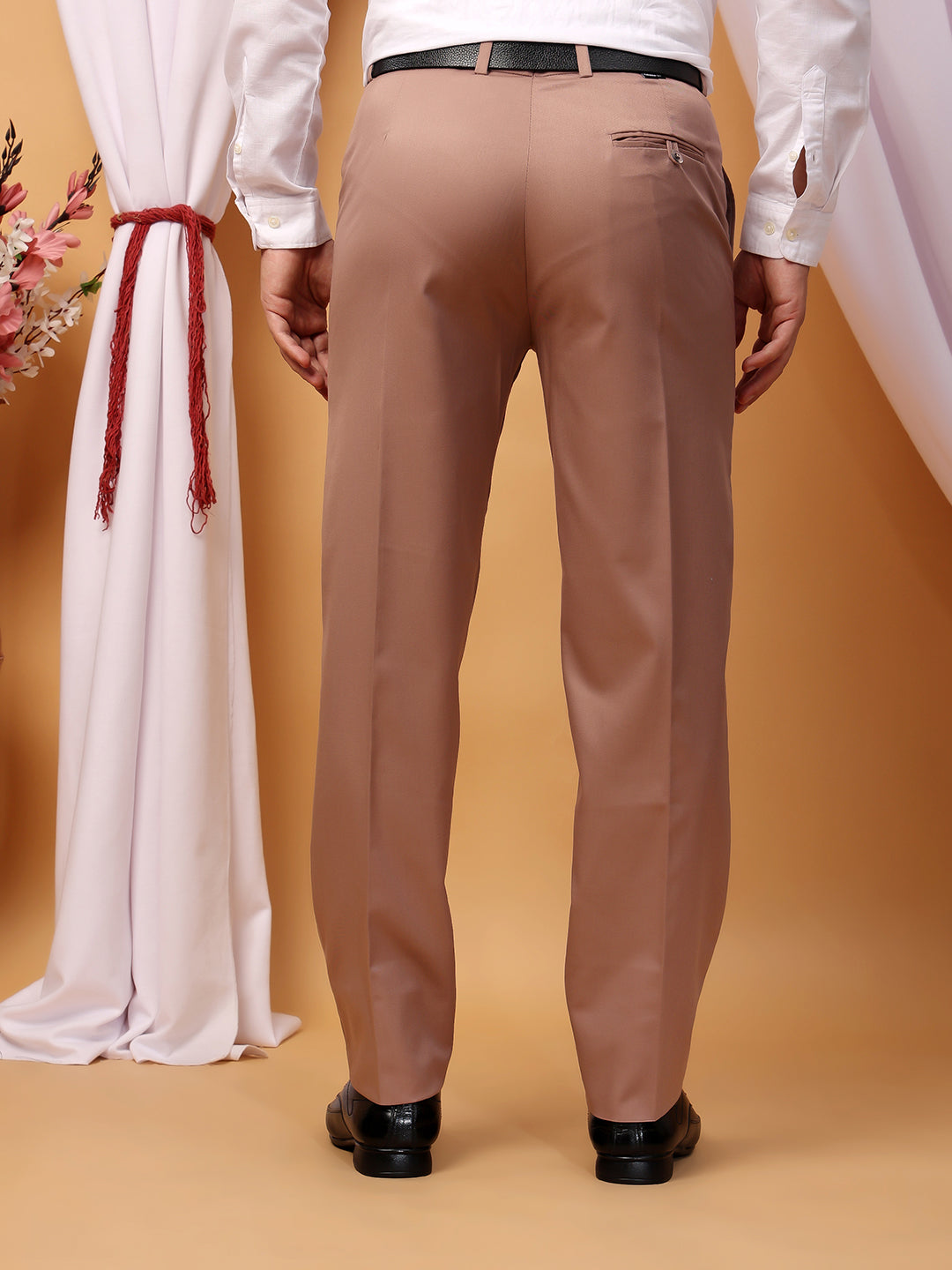 Hangup Men Partywear rose gold Formal pant