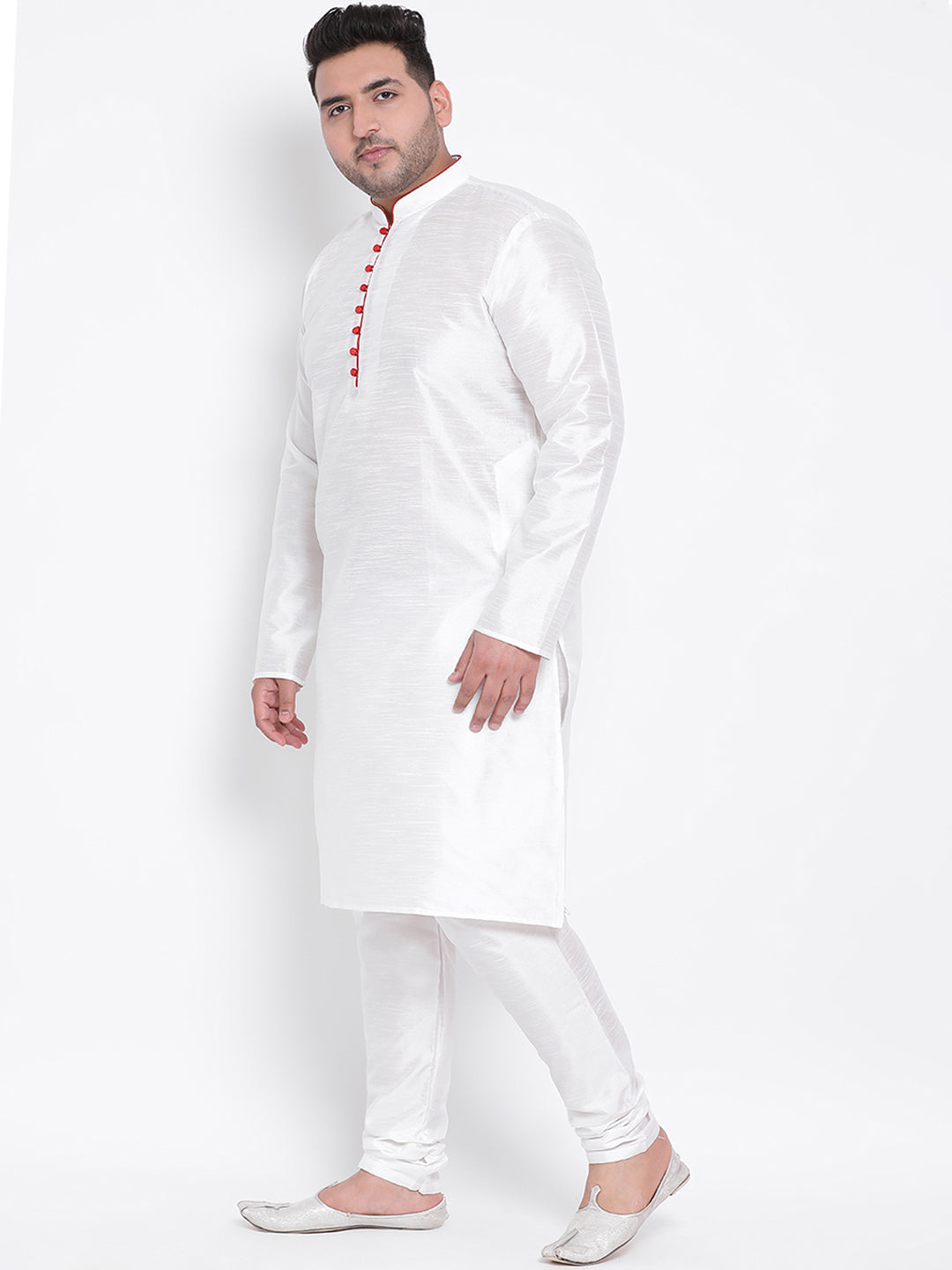 Hangup Men Partywear White Only Kurta