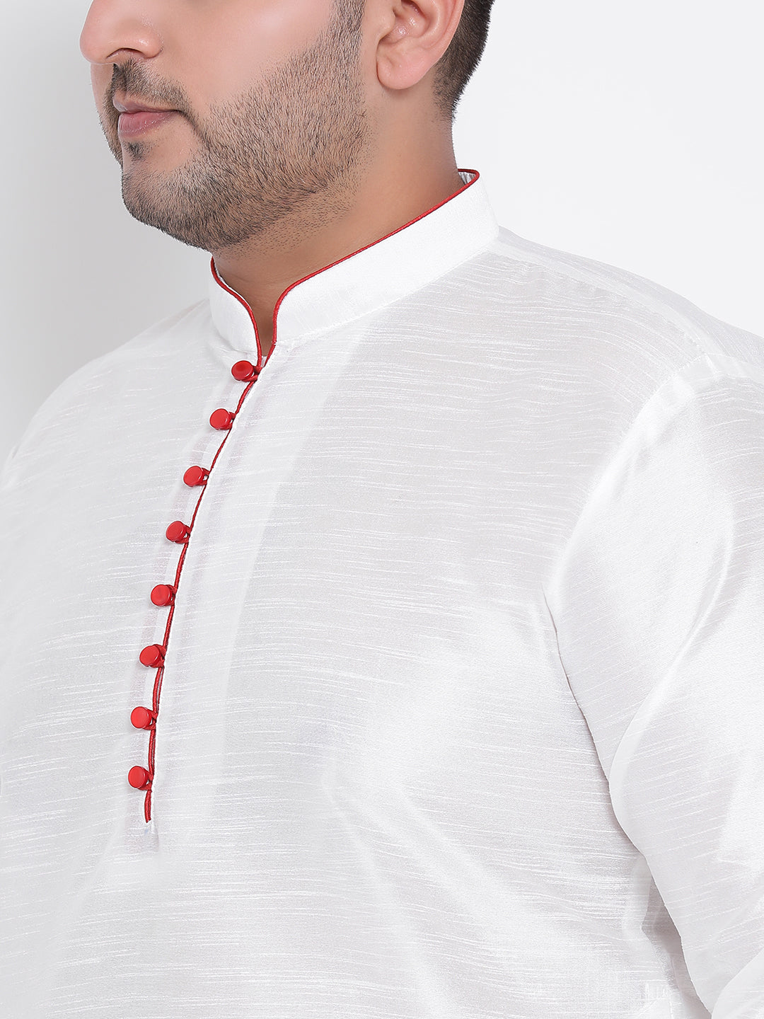 Hangup Men Partywear White Only Kurta