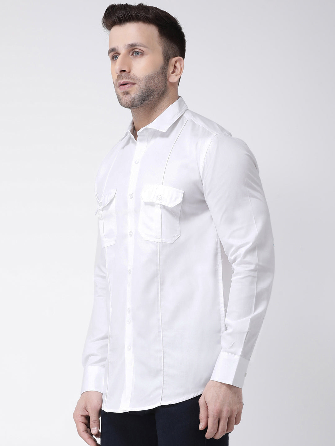 Hangup Men's Casual Solid Pure Cotton Shirt