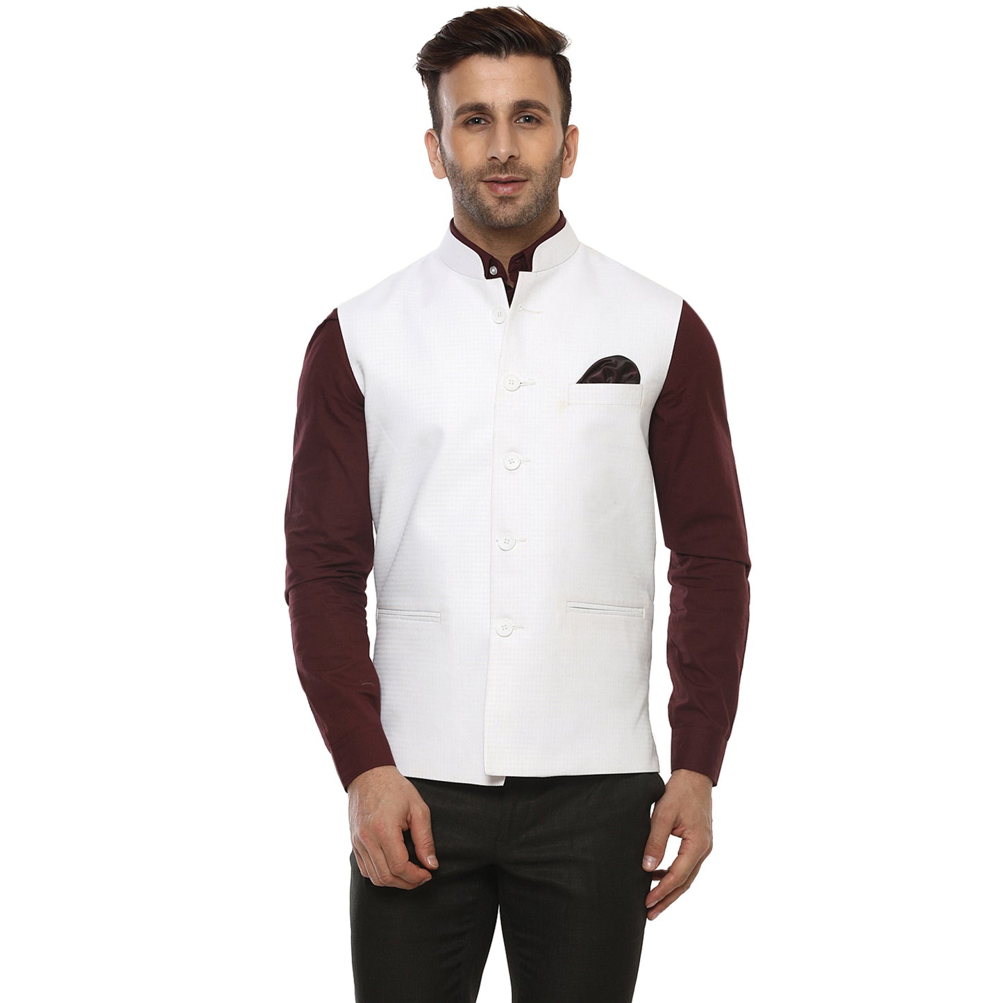 Hangup Men's Partywear Ethnic Nehru Jacket