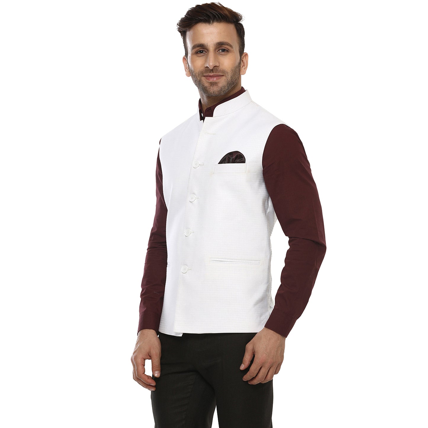 Hangup Men's Partywear Ethnic Nehru Jacket