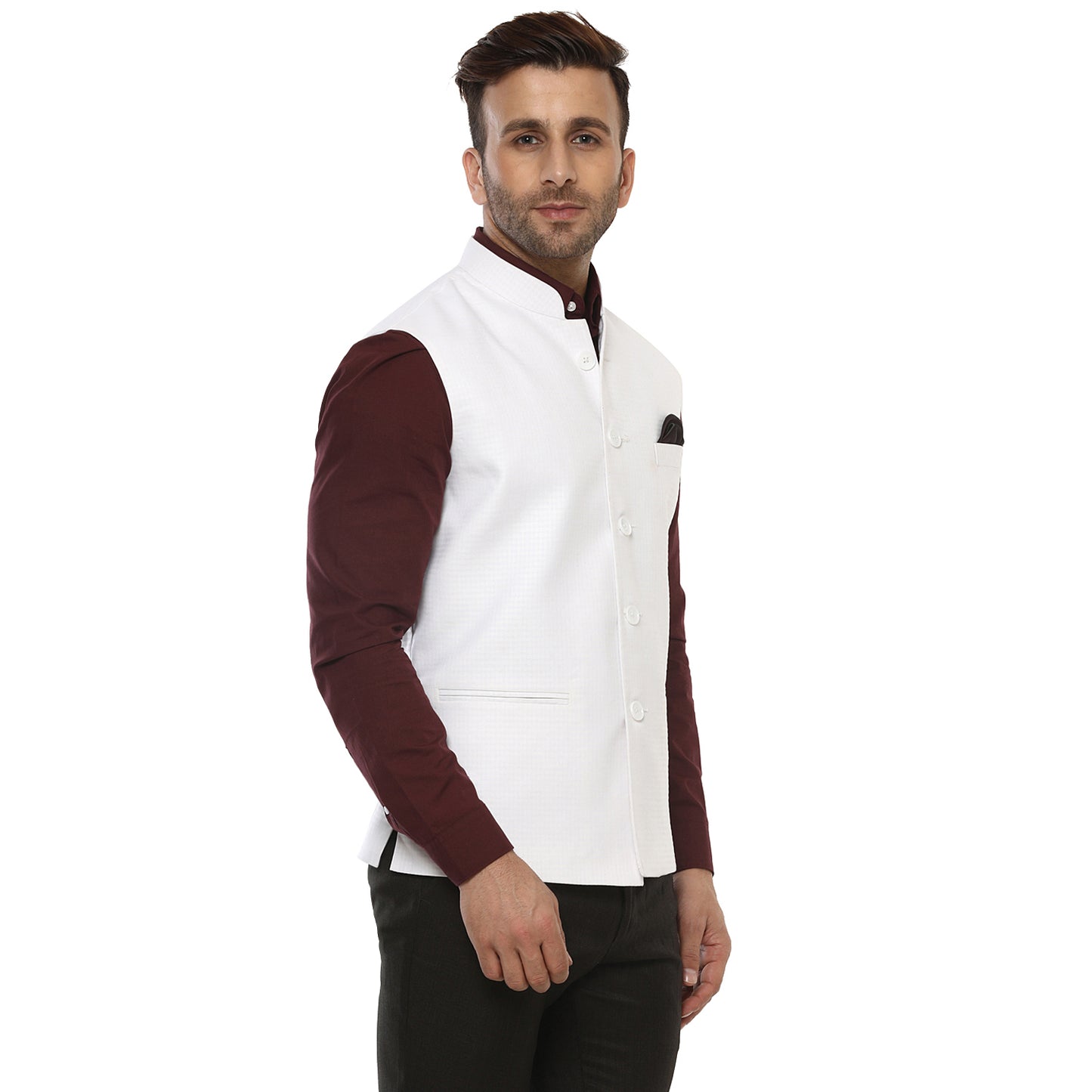 Hangup Men's Partywear Ethnic Nehru Jacket