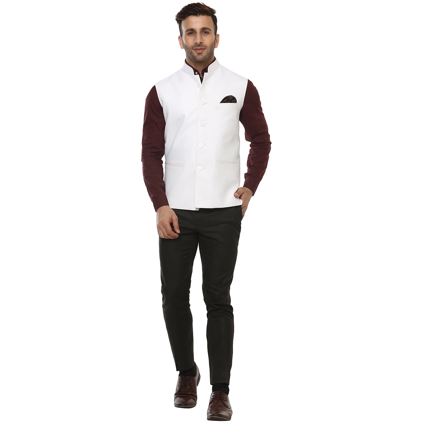 Hangup Men's Partywear Ethnic Nehru Jacket