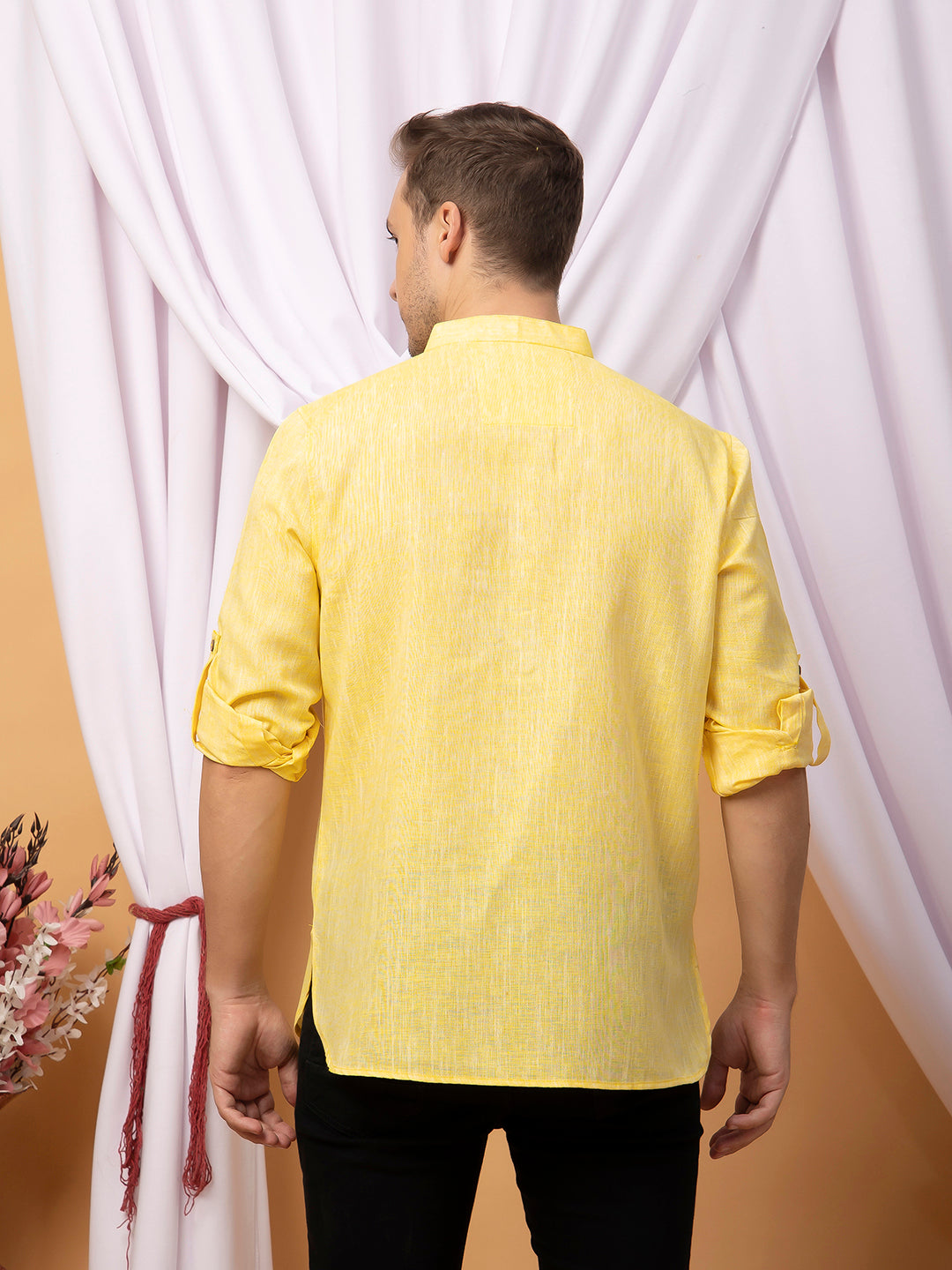 Hangup Men Partywear Yellow kurta