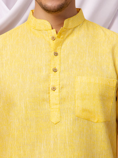 Hangup Men Partywear Yellow kurta