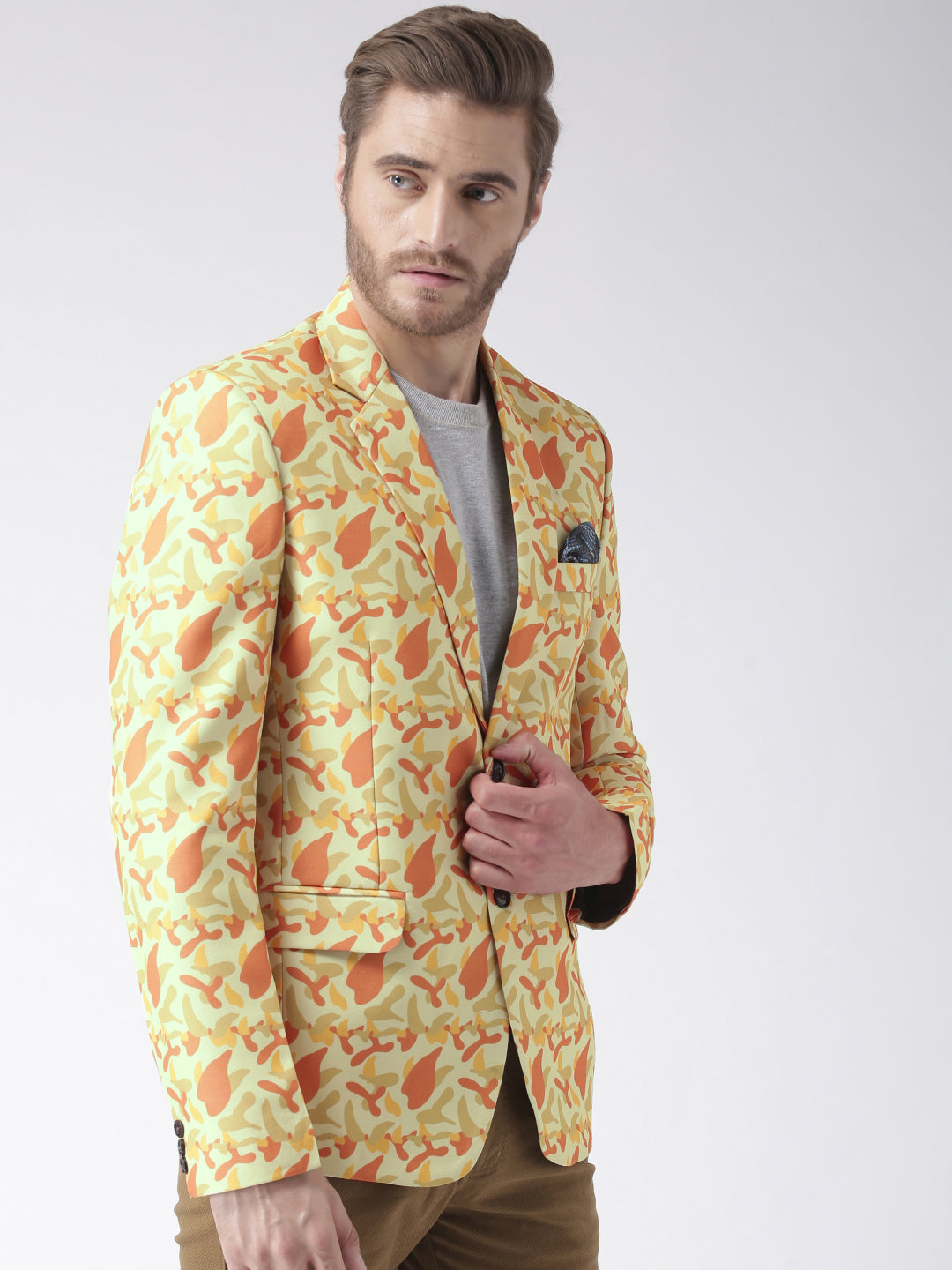 Hangup Men's Casual Printed Blazer