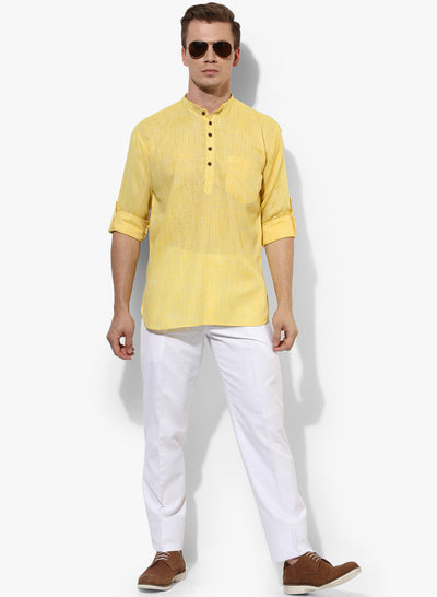 Hangup Men's Casual Solid Kurta