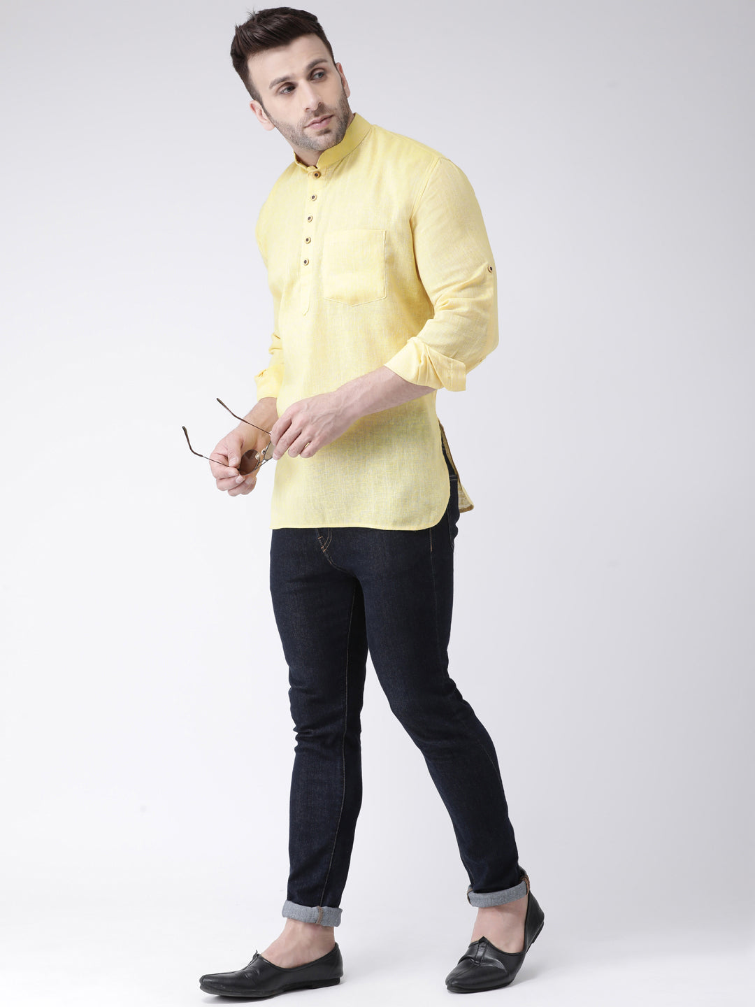 Hangup Men Casual Solid Kurta