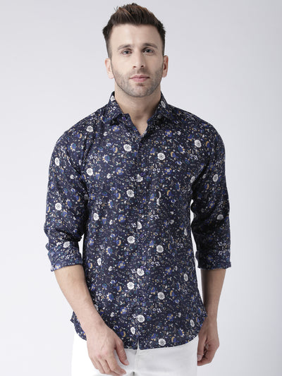 Hangup Men's Casual Printed Cotton Viscose Shirt