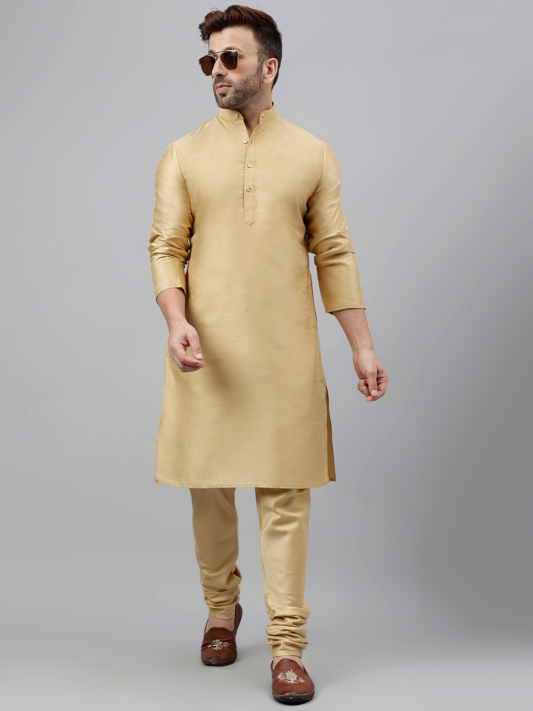 Hangup Men's Ethnic Kurta with Churidar Set