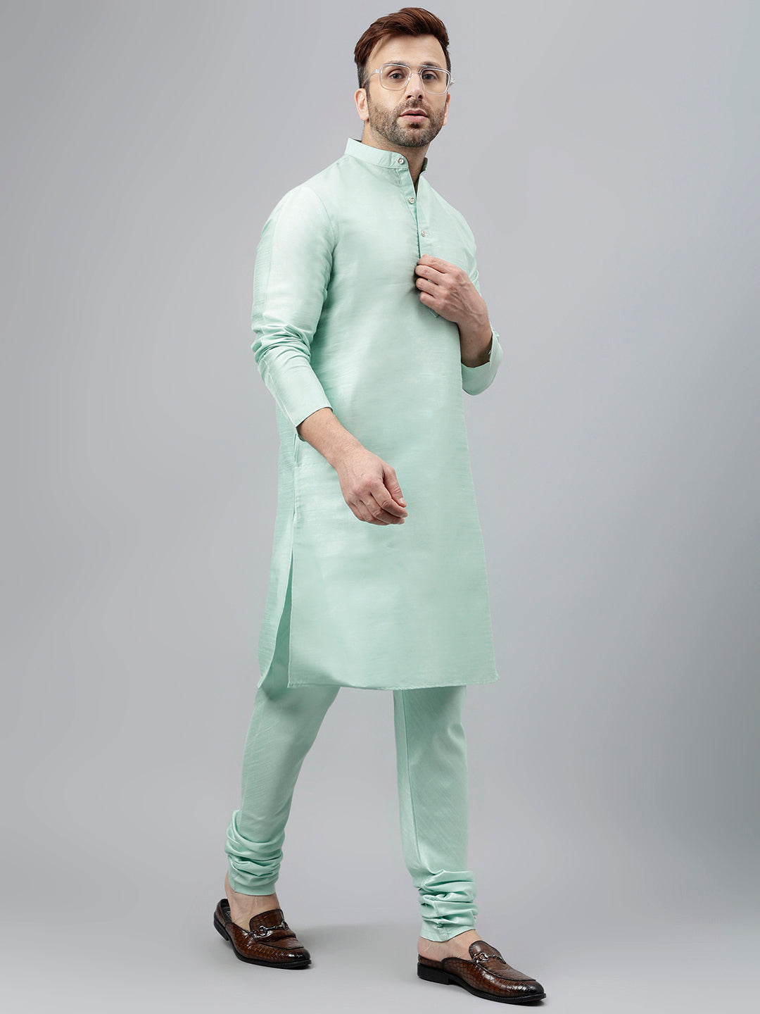 Hangup Men's Ethnic Kurta with Churidar Set