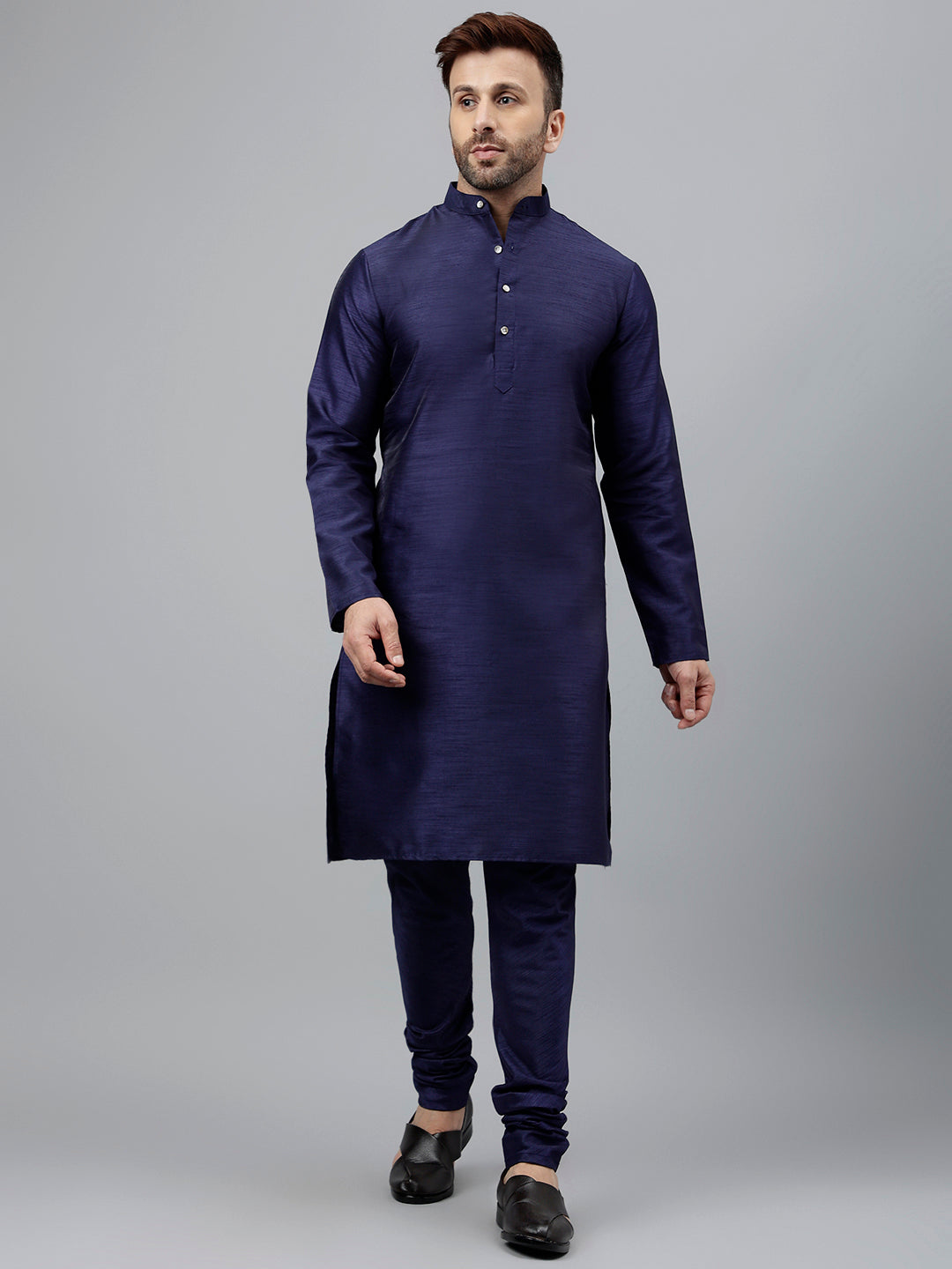 Hangup Men's Partywear Navy KurtaSet