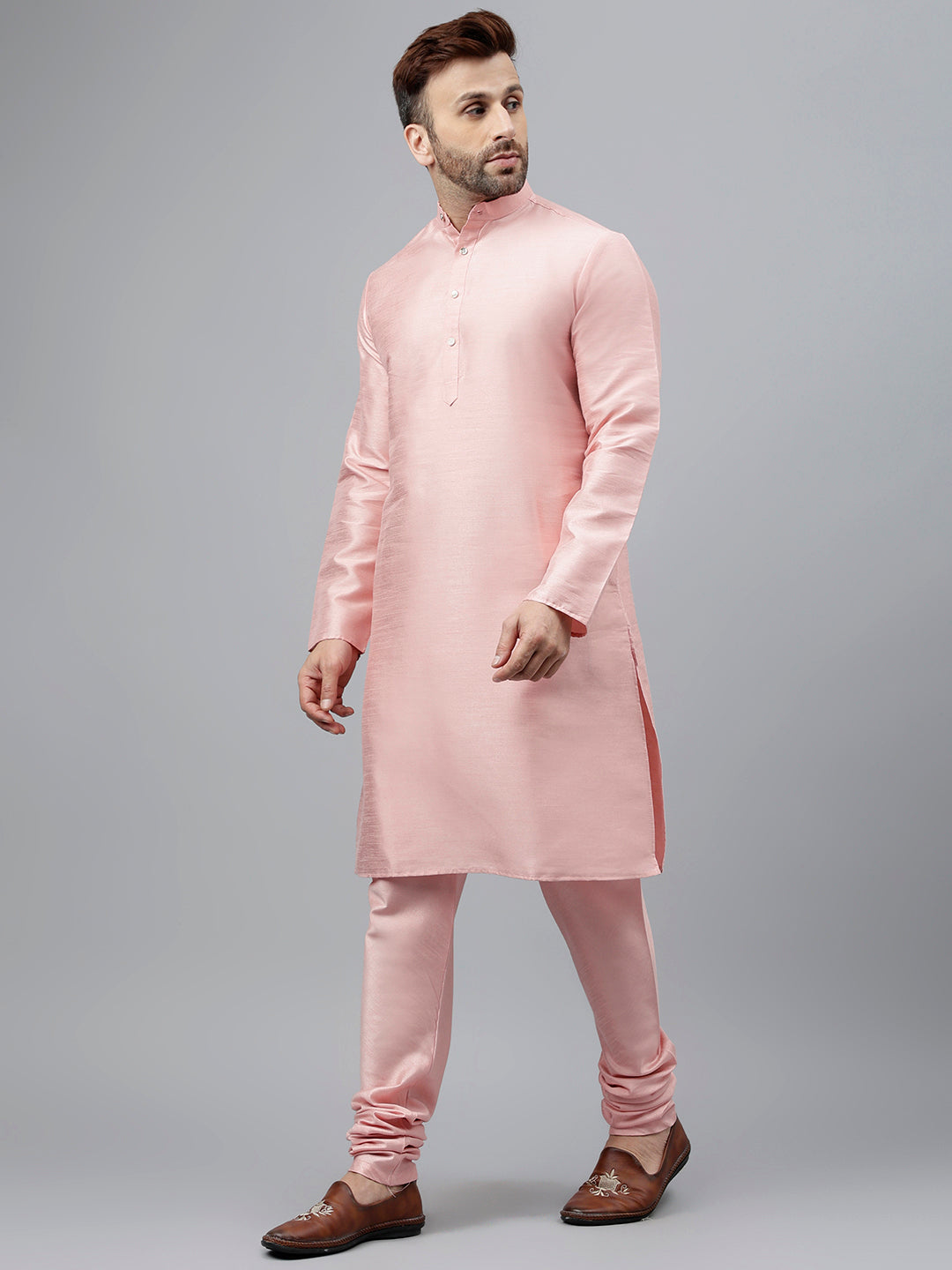 Hangup Men's Partywear Pink KurtaSet