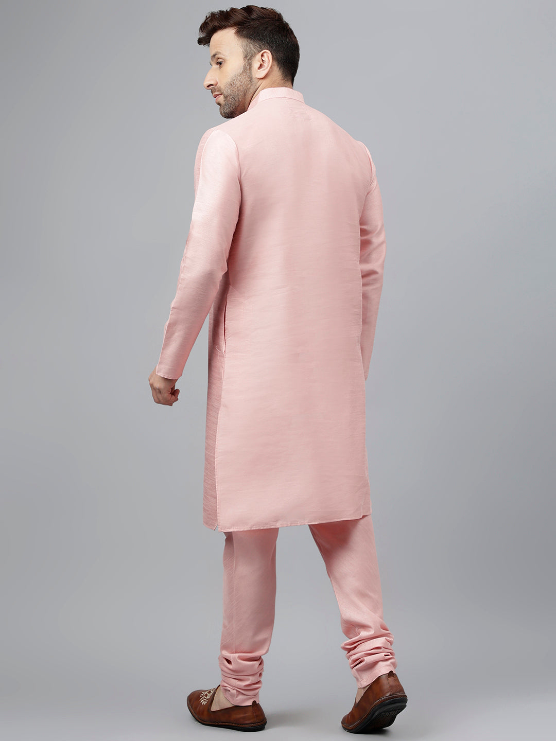 Hangup Men's Partywear Pink KurtaSet