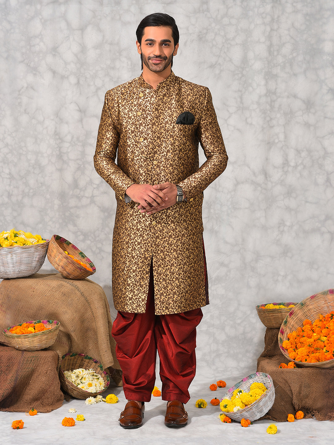 Hangup Men's Ethnic Sherwani with Salwar Set