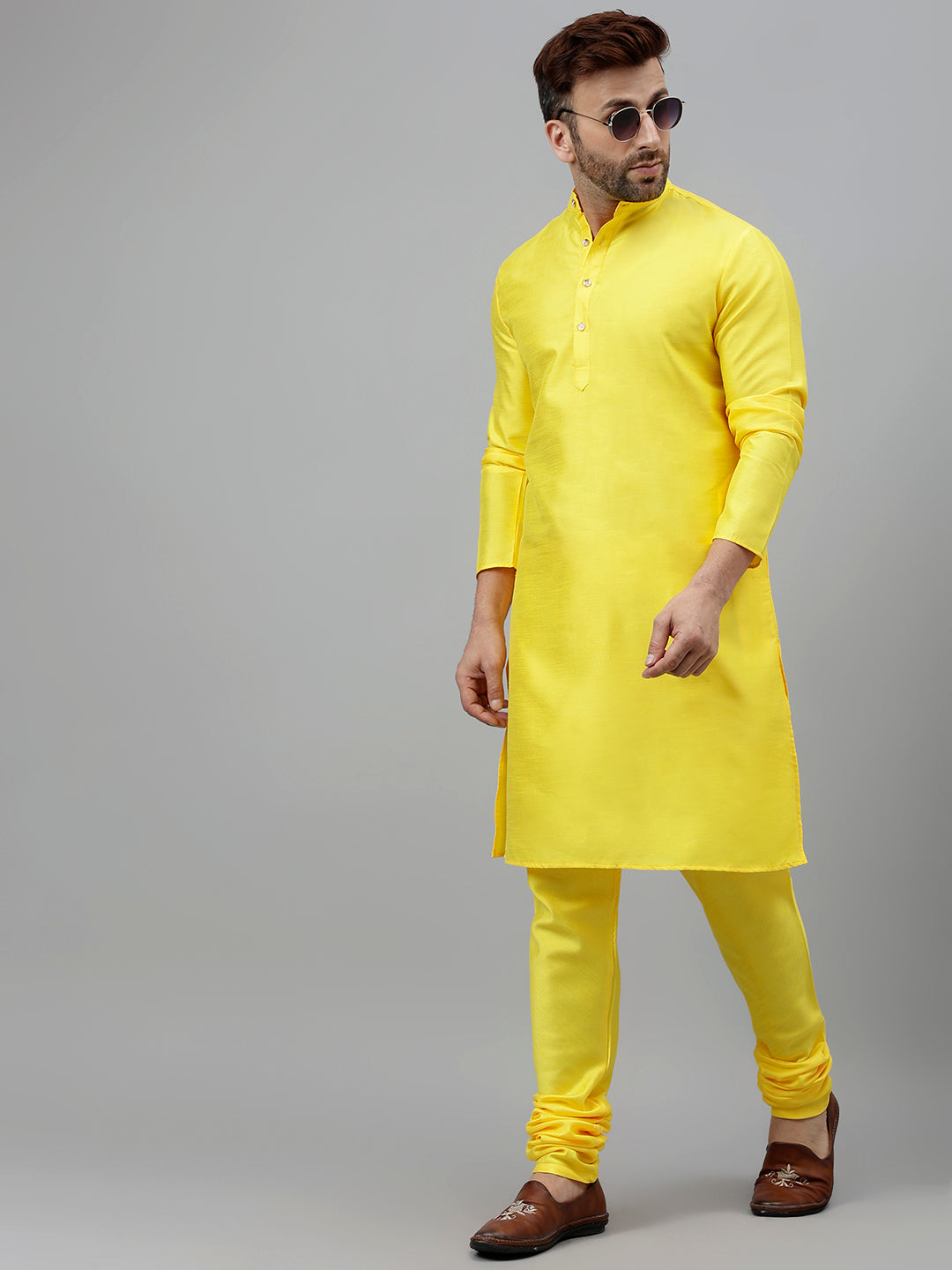 Hangup Men's Ethnic Kurta with Churidar Set