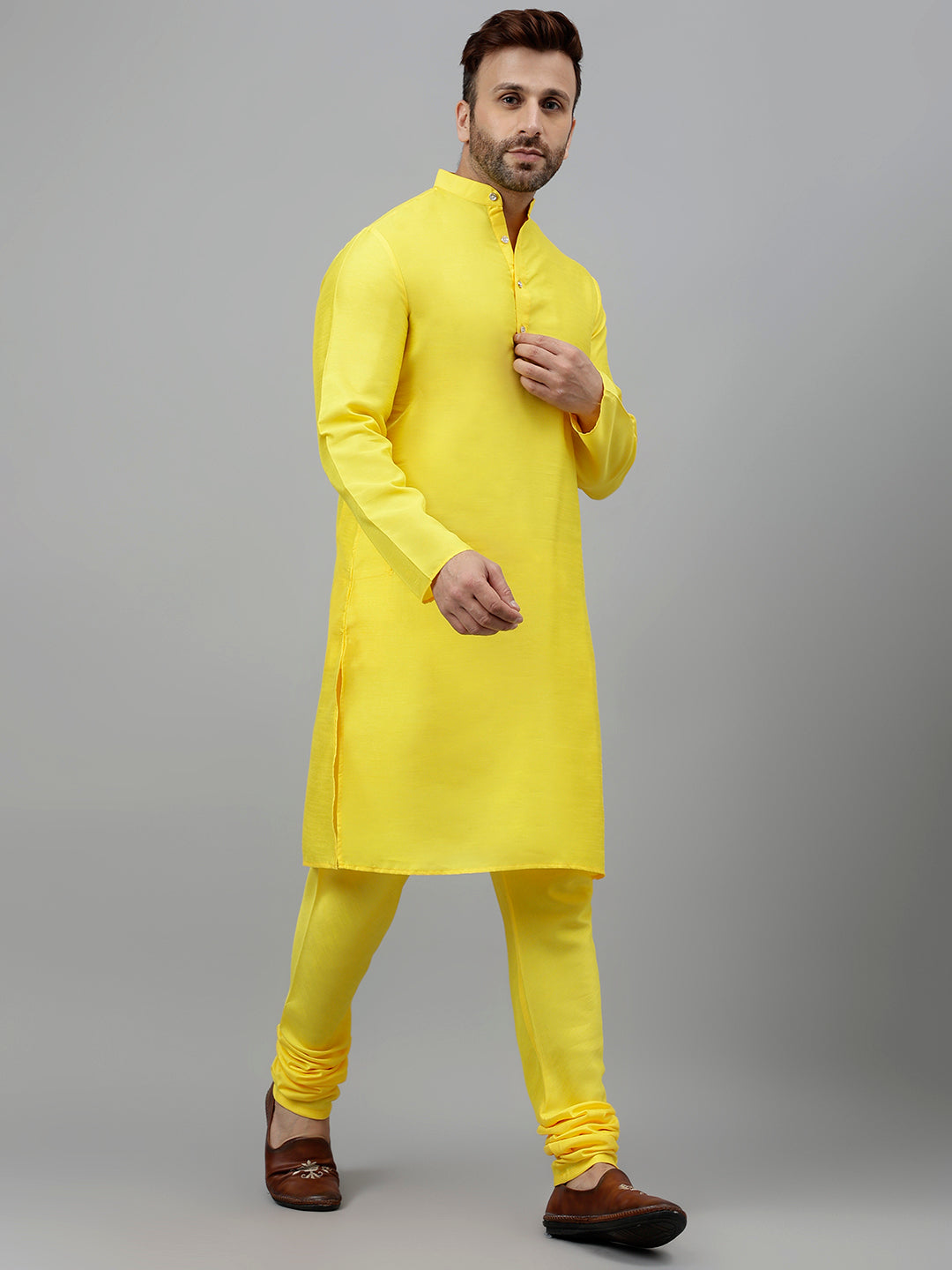 Hangup Men's Ethnic Kurta with Churidar Set