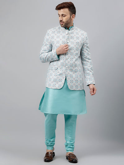 Hangup Men's Ethnic Kurta Pyjama and Blazer Set