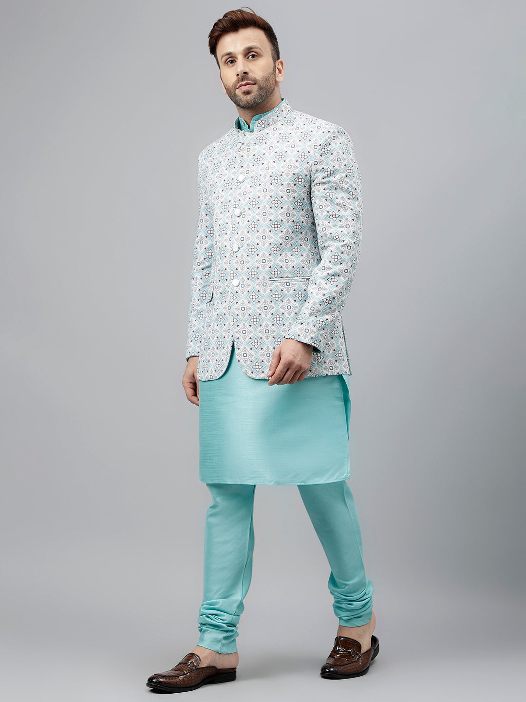 Hangup Men's Ethnic Kurta Pyjama and Blazer Set