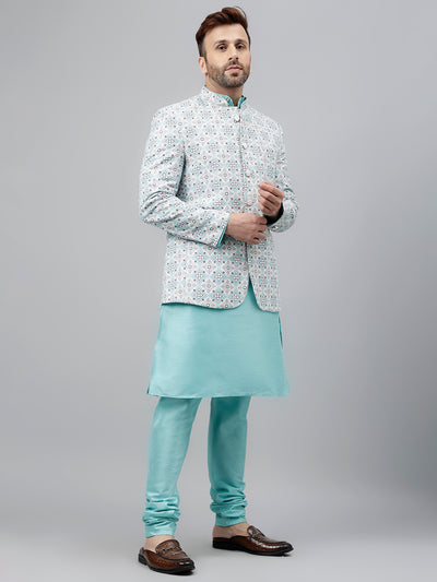 Hangup Men's Ethnic Kurta Pyjama and Blazer Set