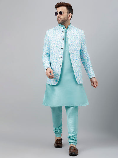 Hangup Men's Ethnic Kurta Pyjama and Blazer Set