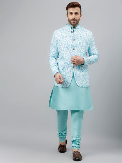 Hangup Men's Ethnic Kurta Pyjama and Blazer Set