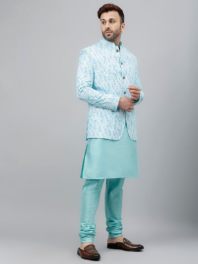 Hangup Men's Ethnic Kurta Pyjama and Blazer Set