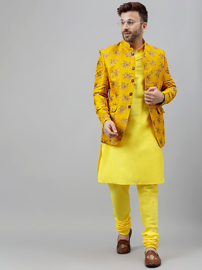 Hangup Men's Ethnic Kurta Pyjama and Blazer Set