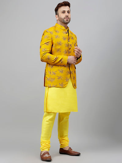 Hangup Men's Ethnic Kurta Pyjama and Blazer Set