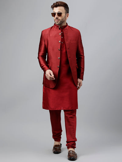 Hangup Men's Ethnic Kurta Pyjama and Blazer Set