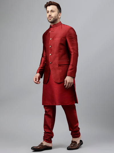 Hangup Men's Ethnic Kurta Pyjama and Blazer Set