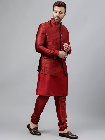 Hangup Men's Ethnic Kurta Pyjama and Blazer Set