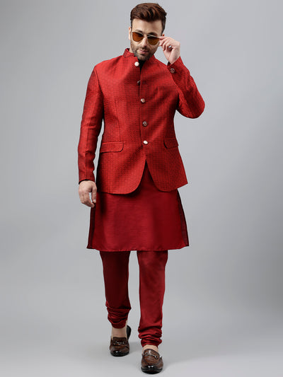 Hangup Men's Ethnic Kurta Pyjama and Blazer Set