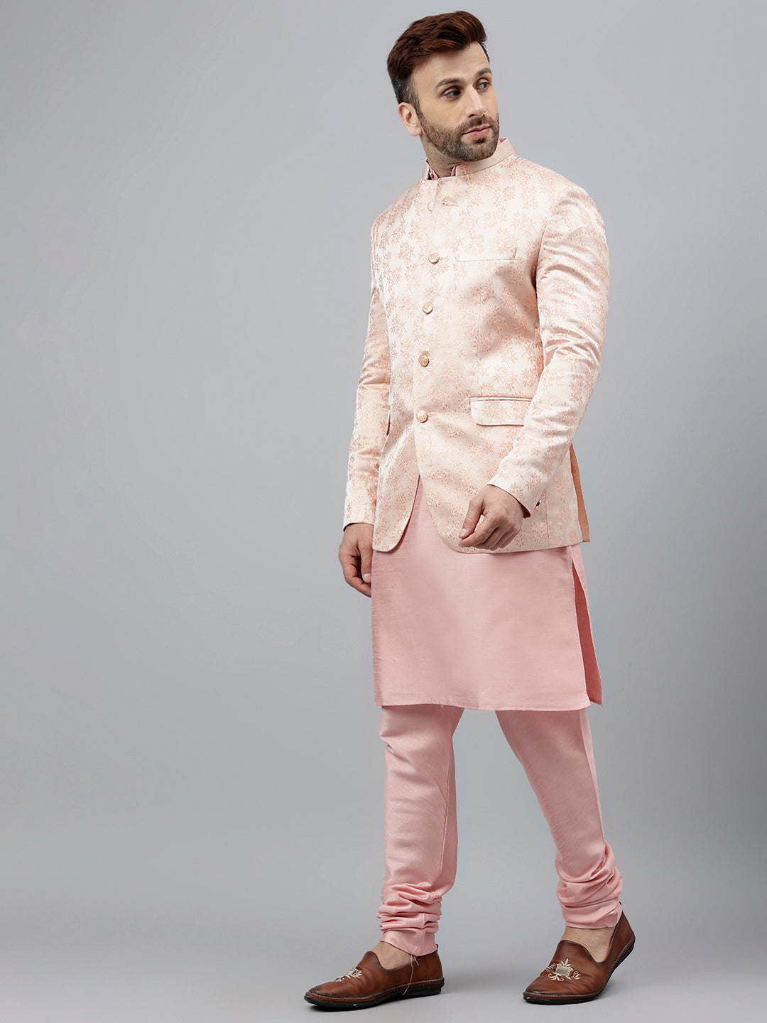 Hangup Men's Ethnic Kurta Pyjama and Blazer Set