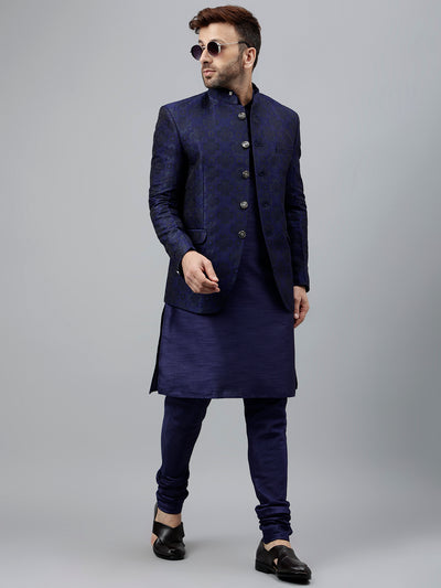 Hangup Men's Ethnic Kurta Pyjama and Blazer Set